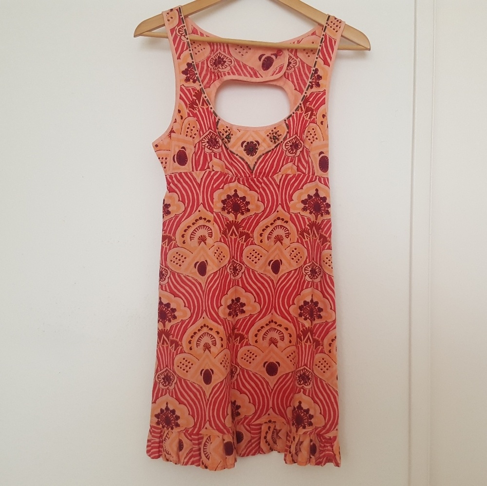 Free People Coral Pattern Dress